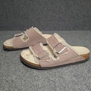 Birkenstock Arizona Shearling in Mauve, Women's US 8/ EU 39 Narrow